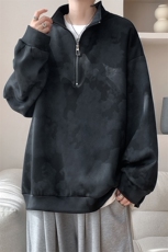 现货WY10083-特P45控88新款面料扎染高品质宽松立领卫衣，男装卫衣，电商A059