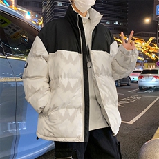 秋冬2024新款立领加厚拼接印花棉衣外套A436-5902-P98控价138，男装棉衣，电商A436