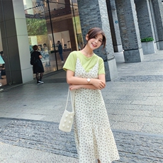 2021新款碎花吊带T恤套装时尚潮流舒适简约个性，女装套装/套裙，卡莱