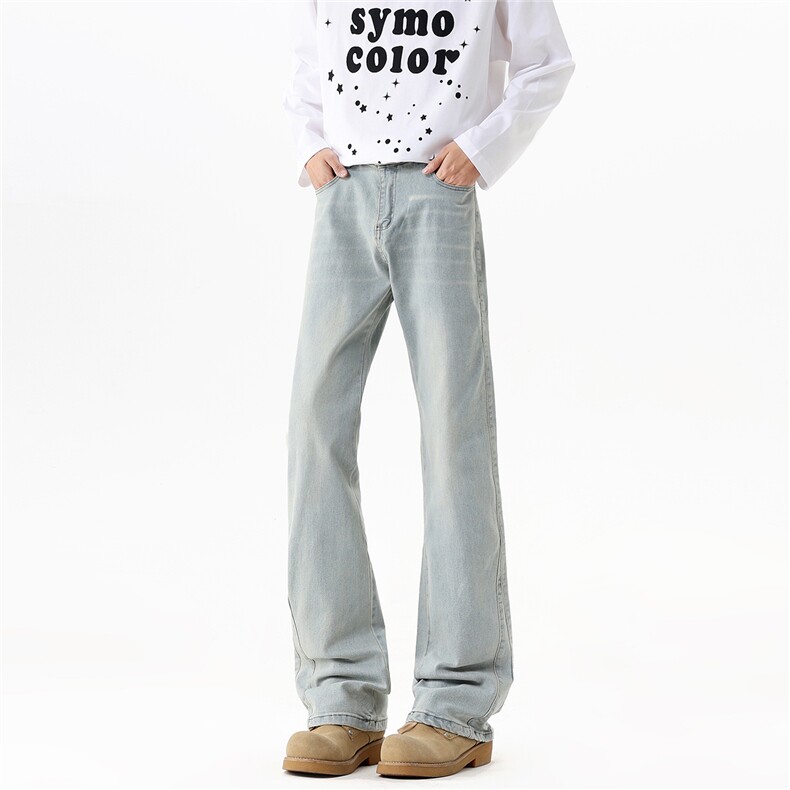 【现货】春装BKJ957-P45控886色小直筒微喇牛仔裤弹力牛仔裤，男装牛仔裤，电商B335