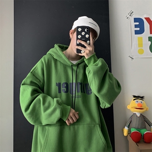 情侣港风加绒连帽卫衣男生潮流韩版宽松上衣XZ405-W21图片