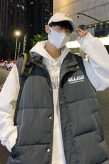 港风冬季新款立领马甲白鸭绒羽绒服男潮宽松男MJ610P115控158，男装羽绒服，电商A268A