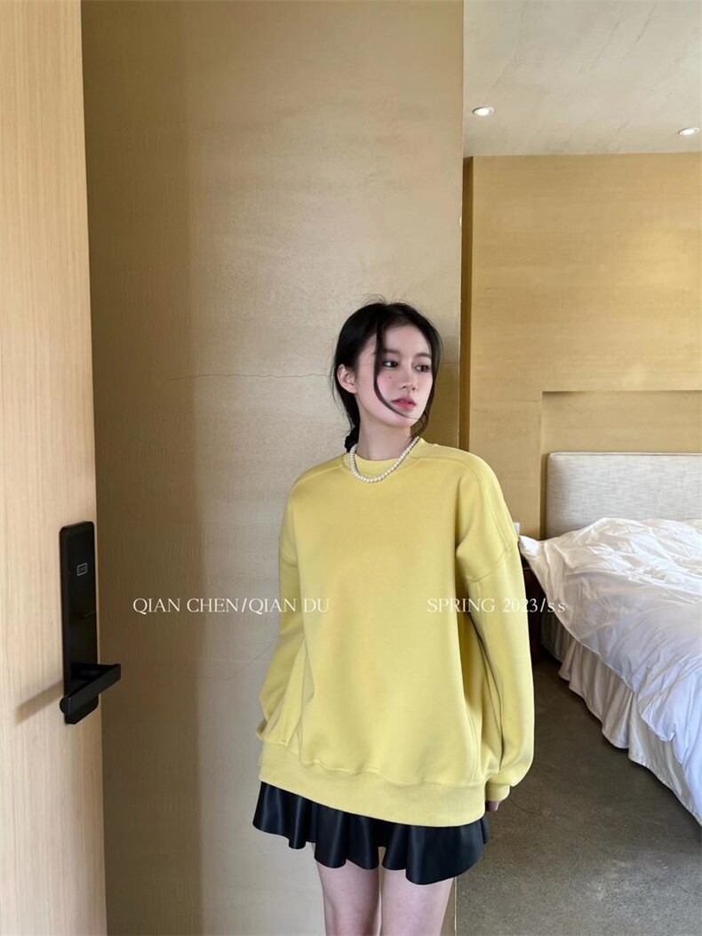 现货春季新款简约卫衣，女装卫衣/绒衫，QIANCHEN 谦晨(1F)