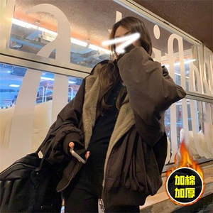 两面穿现货重磅短款座山雕棉衣男女双面穿毛毛绒棉服加厚外套图片