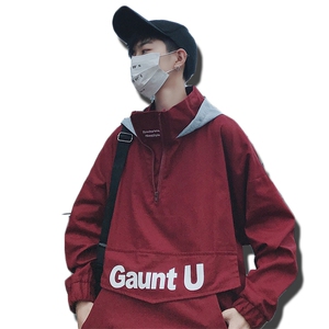 D06 秋港风卫衣男连帽套头韩版潮流学生情侣衣服潮牌外套ins夹克图片