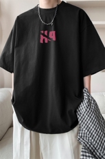 图案已注册夏季重磅欧美嘻哈短袖T恤男潮宽松半袖体恤衫D166/P25，男装T恤，电商B209