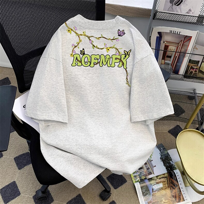万针全刺绣工艺高品质260克双纱纯棉美式高街短袖T恤特P33,男装T恤,电商A486