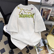 万针全刺绣工艺高品质260克双纱纯棉美式高街短袖T恤特P33，男装T恤，电商A486
