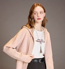 2025年秋季时尚百搭拉链开衫，女装羊毛衫，哲奥羊绒