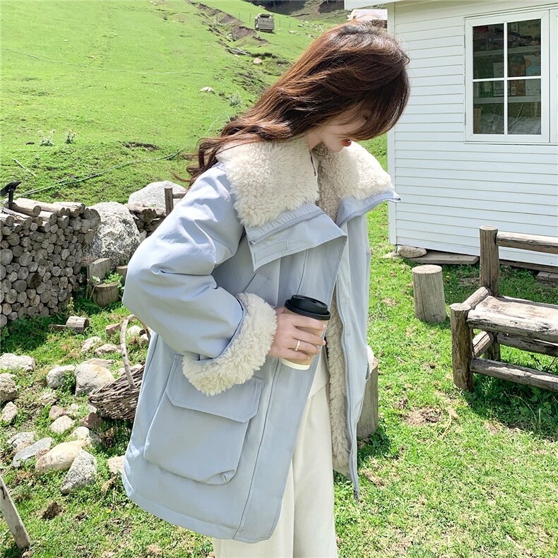 现货加绒加厚毛毛外套2C007-175-P235-K358,女装棉衣/棉服,2C007