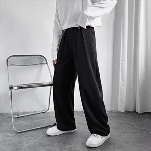 男春季休闲时尚潮流魔术贴直筒西裤D00013图片