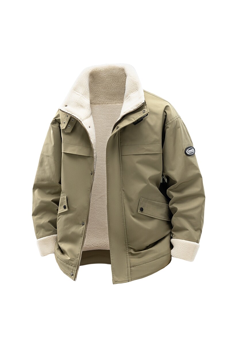 羊羔绒冬季加绒加厚工装大码立领保暖棉服大衣A406MY23特P90,男装棉衣,星座309（原A406）