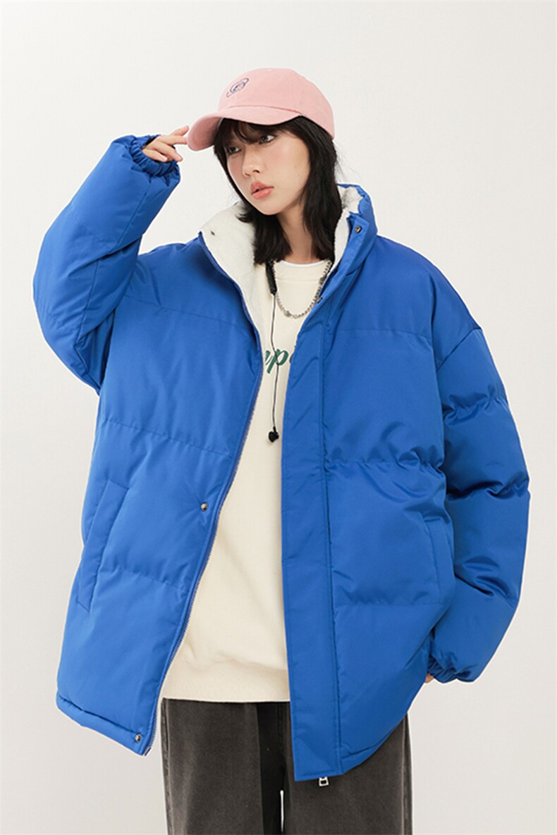 立领羊羔绒棉衣加绒加厚保暖面包服外套男女纯色棉袄M066-特价P56,男装棉衣,电商A007