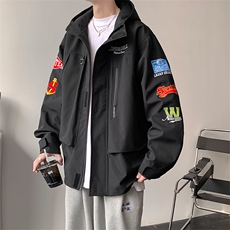 春季新款美式山系户外情侣冲锋衣机能刺绣外套夹克JK02318-P100，男装夹克，星座308B-2