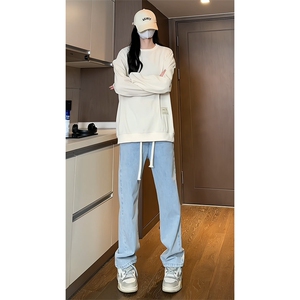 2024 春季新款 女模内景大码灯芯绒圆领卫衣M-5X HW24033-特P25图片