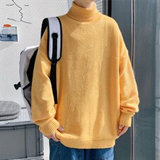 2023秋冬男士纯色高领毛衣加厚高品质百搭针织衫中性毛线M700P50,男装针织衫/毛衣,电商B220