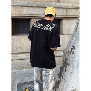 万针全刺绣工艺 高品质260克纯棉双纱美式宽松百搭短袖T恤 特P33图片
