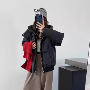 M801-P103 冬季新款加厚棉服男女美式复古cleanfit高级短款图片