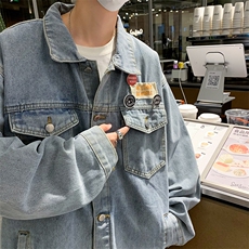 美式复古嘻哈牛仔工装外套男潮牌街头宽松情侣夹克衫W7820-P52，男装夹克，星座512-3