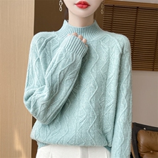 秋季新款时尚百搭通勤简约软糯舒适羊毛衫女士，女装羊毛衫，琳尚羊绒