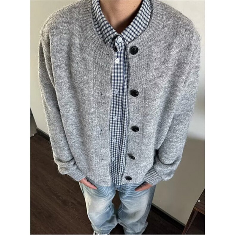 百花绒开衫毛衣流行时尚日系ins百搭新款文艺慵懒简约气质M507，男装针织衫/毛衣，星座1116A（原606A-3）