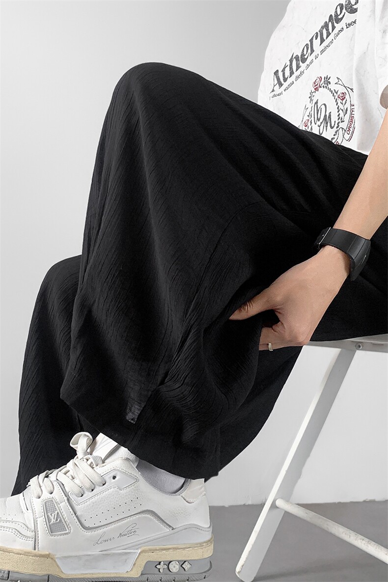 8XL-M风亚麻裤男宽松棉麻裤子大码阔腿裤灯笼裤新中式K965P30,男装休闲裤,电商D206-1
