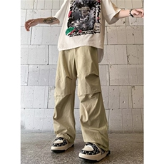 美式机能尼龙冲锋裤速干工装裤子男款潮牌直筒降落伞兵裤CK93-P35，男装工装外套，星座1008-1