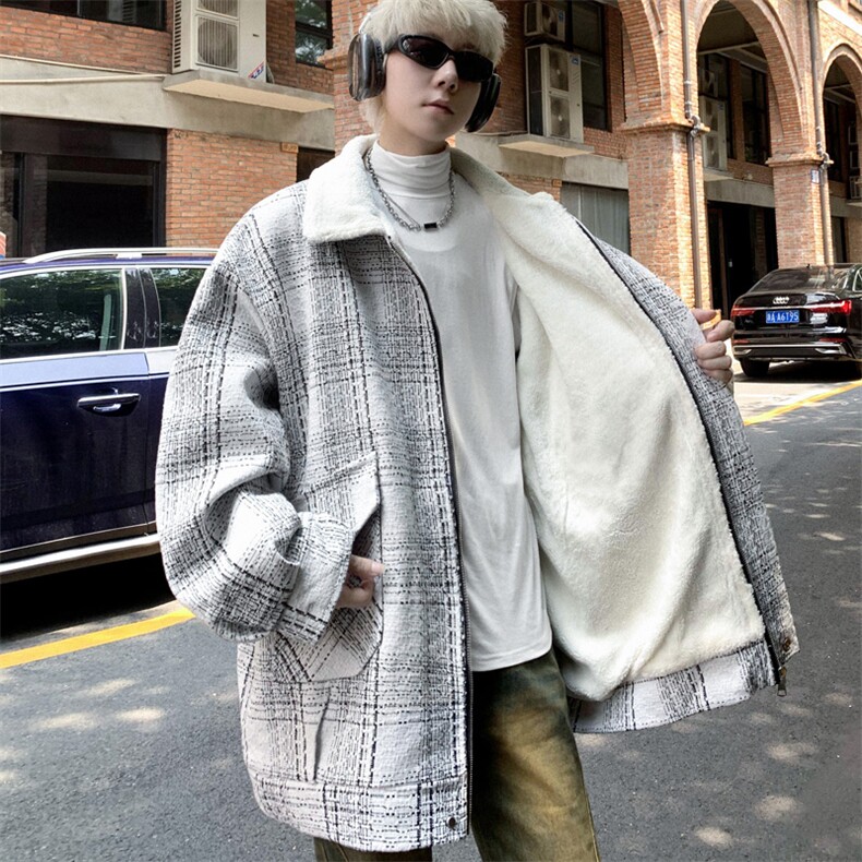 羊羔毛棉服男2025冬季新款休闲外套潮牌棉衣棉袄M199P120控158,男装棉衣,电商A157