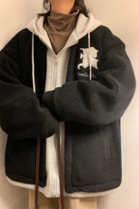 冬装假两件羊羔毛棉衣加厚棉服绣花外套A071-099-P125，男装棉衣，电商A071