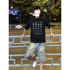 破洞牛仔短裤男夏季新款美式复古拉链设计直筒五分裤LY6466-P40，男装牛仔裤，星座1008