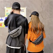 创意款单肩帆布包女嘻哈个性男士胸包腰包反光潮酷斜挎包，鞋类箱包帆布包，星座510A-2