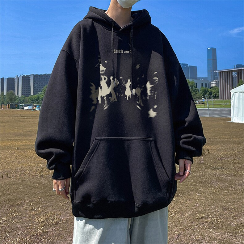 抖音得物供货可提供视频春装重磅美式宽松连帽卫衣DL2452,男装卫衣,电商A486-1