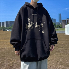 抖音得物供货可提供视频春装重磅美式宽松连帽卫衣DL2452，男装卫衣，电商A486-1