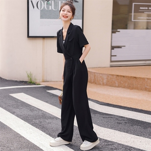 黑色西装连体裤女2026年新款夏季减龄法式高端气质连衣裤图片