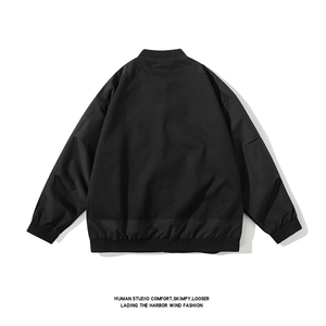 2025秋装棒球服呢子外套男休闲大码拼色夹克上衣 JK83P95图片