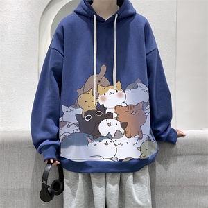 WY2162-P35 加绒款-P40 纯棉连帽卫衣男大码运动帽衫宽松薄外套男图片