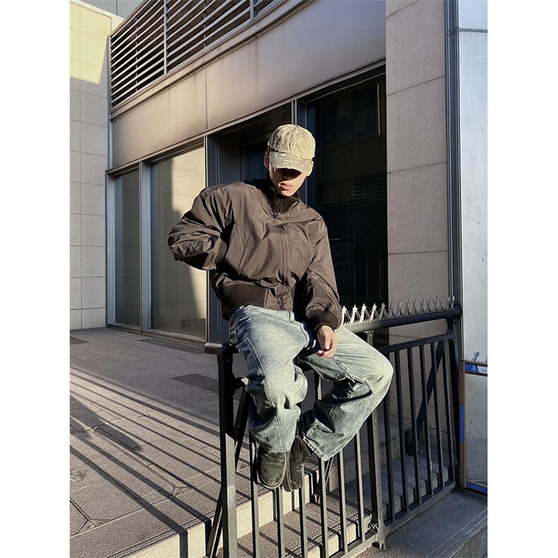 时尚潮流日系ins流行百搭飞行员夹克棉服男秋冬款外套M2923,男装夹克,星座1116A（原606A-3）