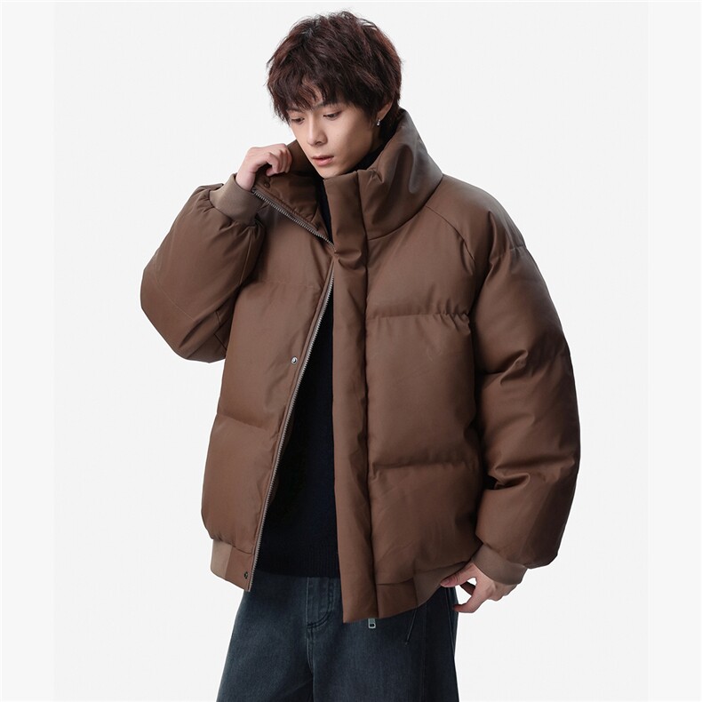 新款冬季羽绒立领PU皮棉服棉袄韩版宽松外套A436-2522-P80图片