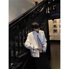 高级感金属解构外套男春秋小众设计感高街痞帅西服夹克L6611-p75，男装西服，星座1008