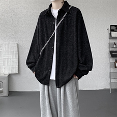 8XL-M人字纹小香风衬衫男生春秋衬衣宽松慵懒垂感外套CS29008P45，男装衬衫，电商B312