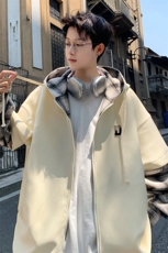 2025春季新款港风外景大码假两件菠萝格卫衣M-5XHW24758-P85，男装卫衣，电商A022