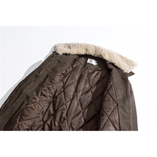 复古做旧可脱卸羊羔毛领大码M-5XL面层PU皮棉衣男77933P138，男装棉衣，星座227-7