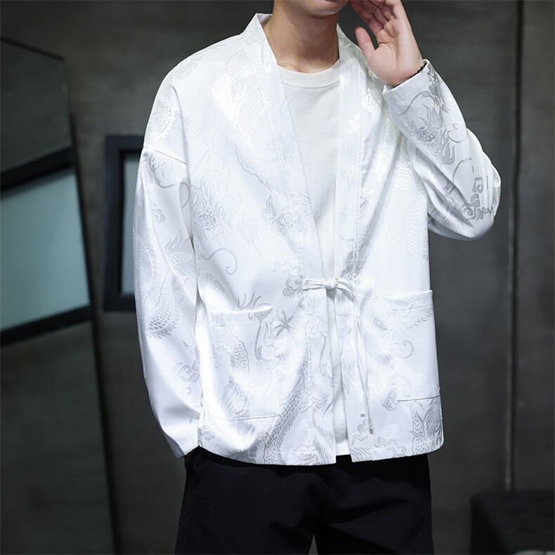 2025秋装新款加厚龙纹夹克开衫外套唐装汉服潮流2512-P50,男装夹克,电商A057B