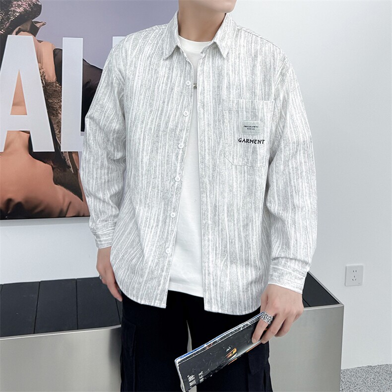 高品质纯棉加厚寸衫型夹克休闲外套店主社会小伙潮牌新款CS78P68图片