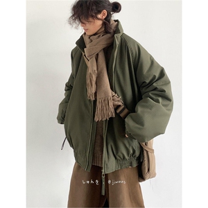 日系复古中性风竖条纹加厚面包棉服男冬季宽松棉衣外套WLJ56-p80图片
