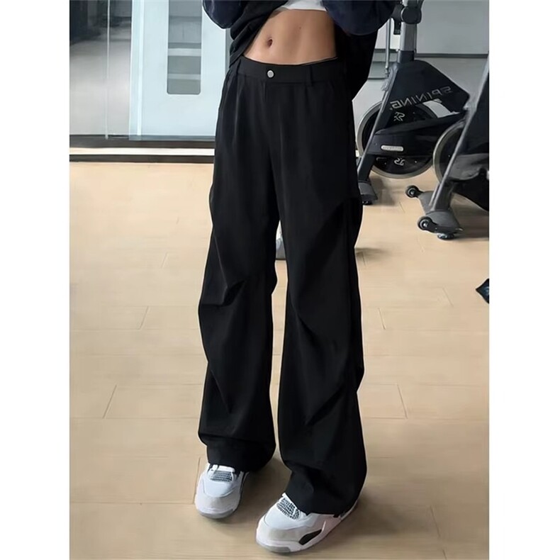 现货足美式黑色褶皱弯刀西裤K228/P45，男装西裤，星座205-3