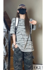 夏季潮牌扎染短袖T恤男宽松大码美式半袖体恤衫T3649-特价P30，男装T恤，电商A007