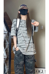 夏季潮牌扎染短袖T恤男宽松大码美式半袖体恤衫T3649-特价P30图片