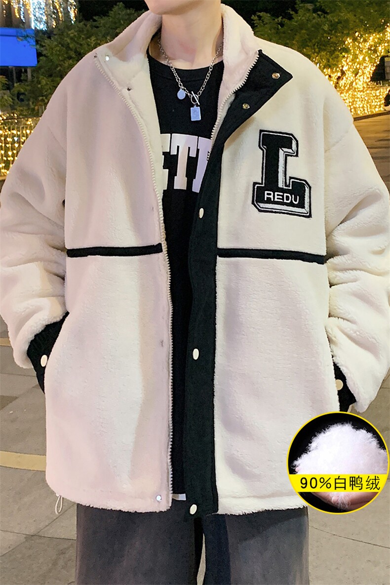 冬装潮羊羔绒刺绣百搭外套加绒加厚羽绒服男女8103-P185控价258,男装羽绒服,电商A441-1