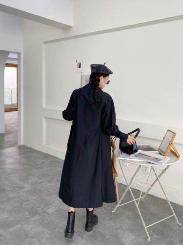 黑色连衣裙式风衣款薄款早春搭配连衣裙解读OL职场风，女装连衣裙，Lavia芙纳薇娅